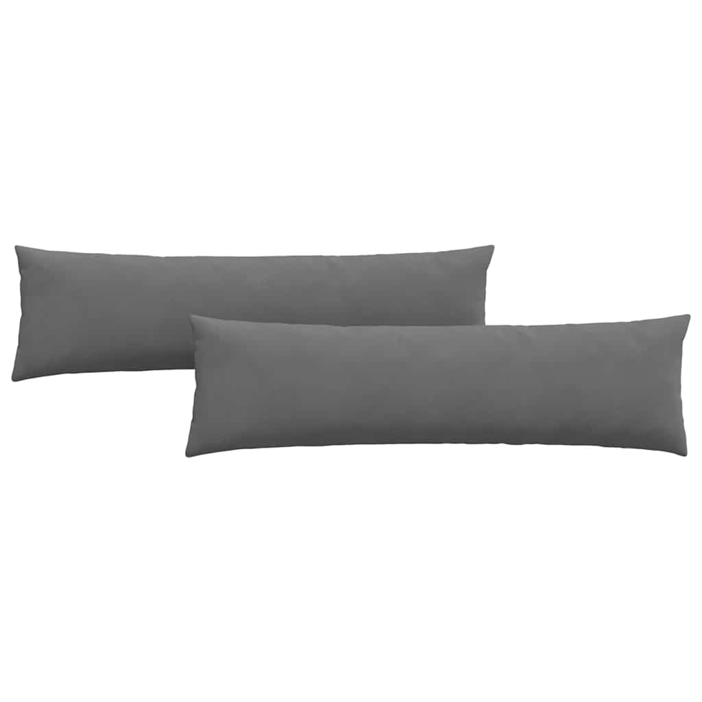 Sofakissen 2 Stück Dunkelgrau 145 x 40 cm Stoff