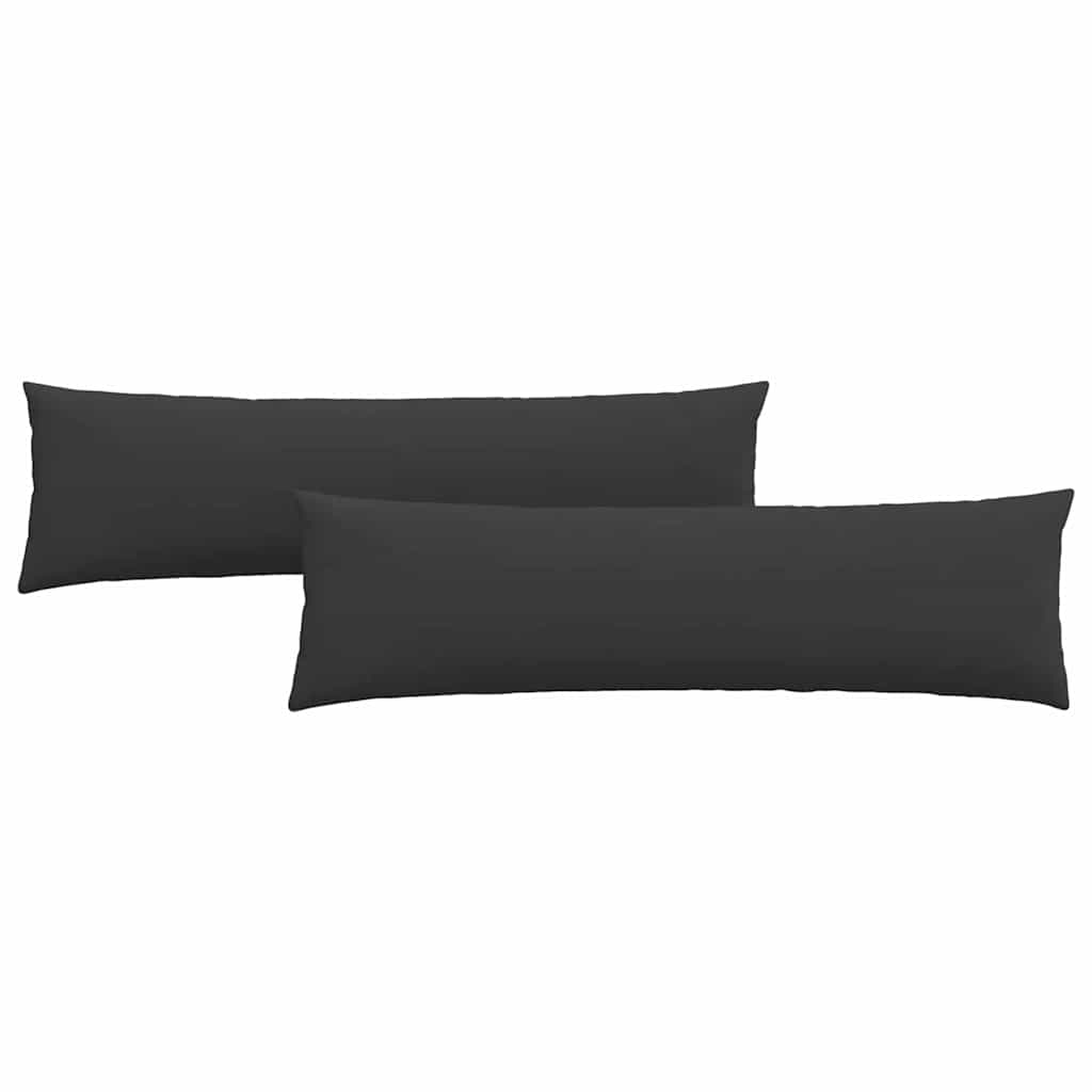 Sofakissen 2 Stück Schwarz 145 x 40 cm Stoff