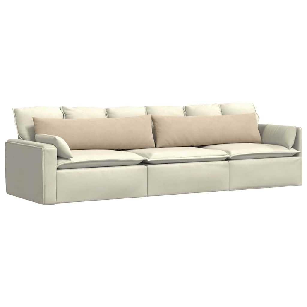 Sofakissen 2 Stück Creme 145 x 40 cm Stoff