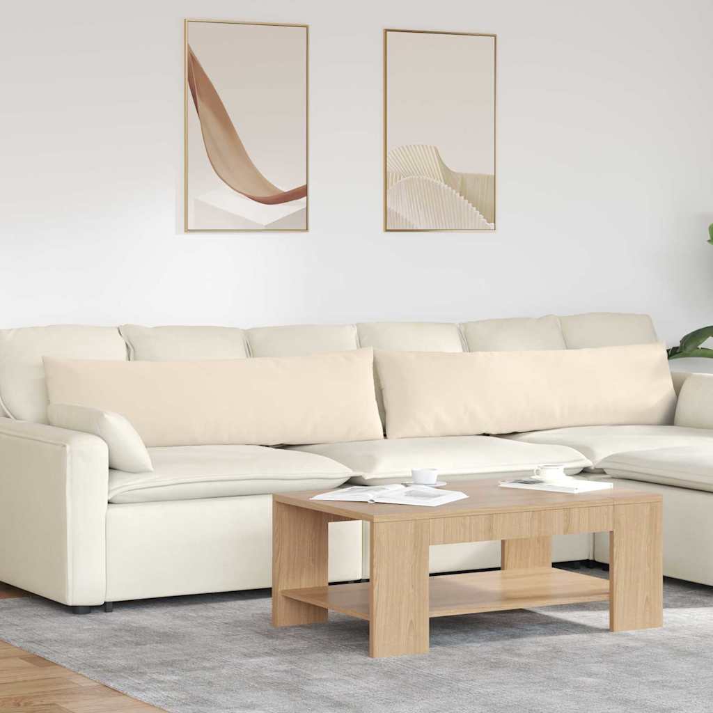 Sofakissen 2 Stück Beige 145 x 40 cm Stoff
