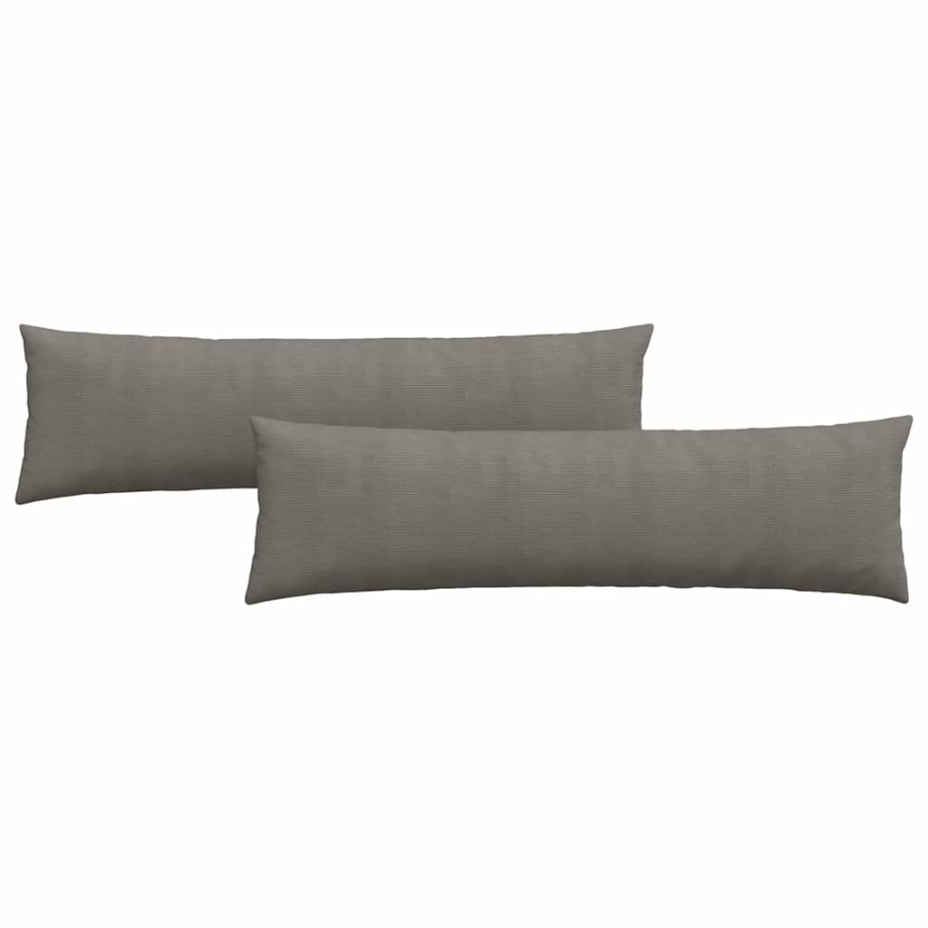Sofakissen 2 Stück Hellgrau 145 x 40 cm Cordstoff