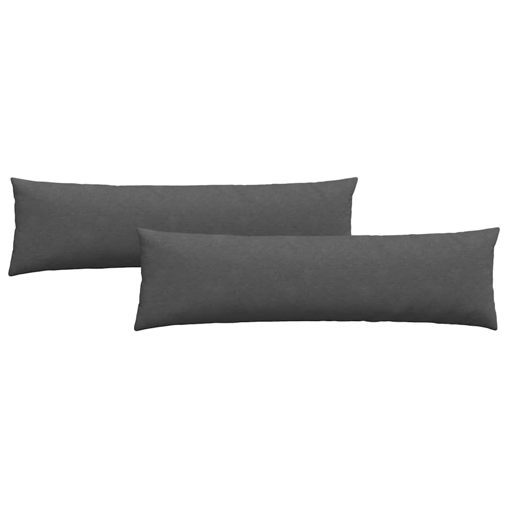 Sofakissen 2 Stück Dunkelgrau 145 x 40 cm Cordstoff