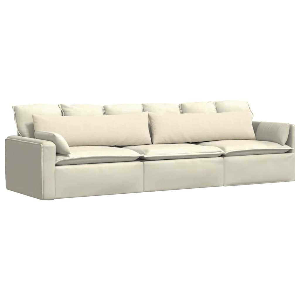 Sofakissen 2 Stück Creme 145 x 40 cm Cordstoff
