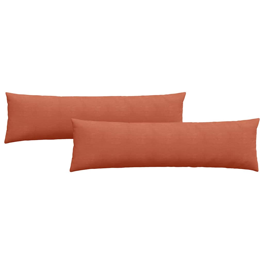 Sofakissen 2 Stück Rot-Orange 145 x 40 cm Cordstoff