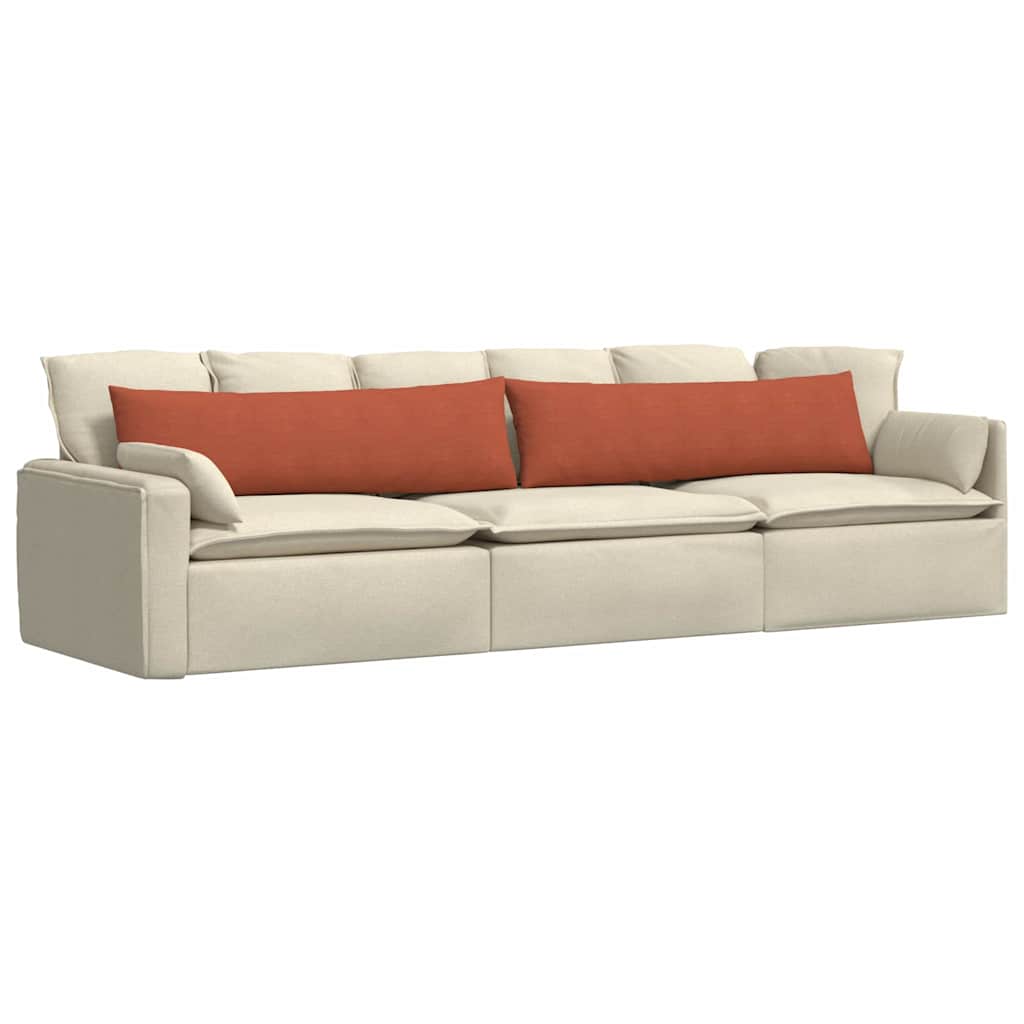Sofakissen 2 Stück Rot-Orange 145 x 40 cm Cordstoff