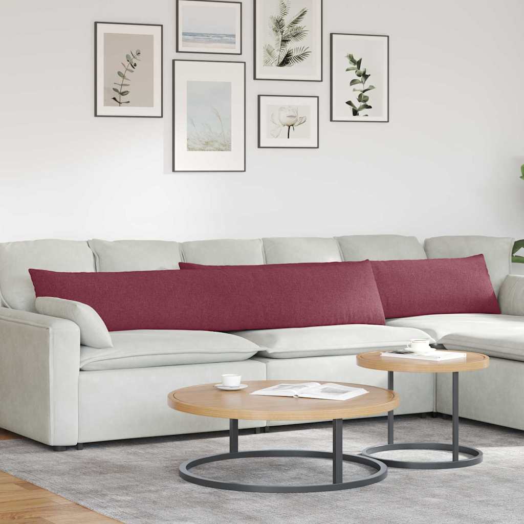 Sofakissen 2 pcs Weinrot 200 x 40 cm Stoff