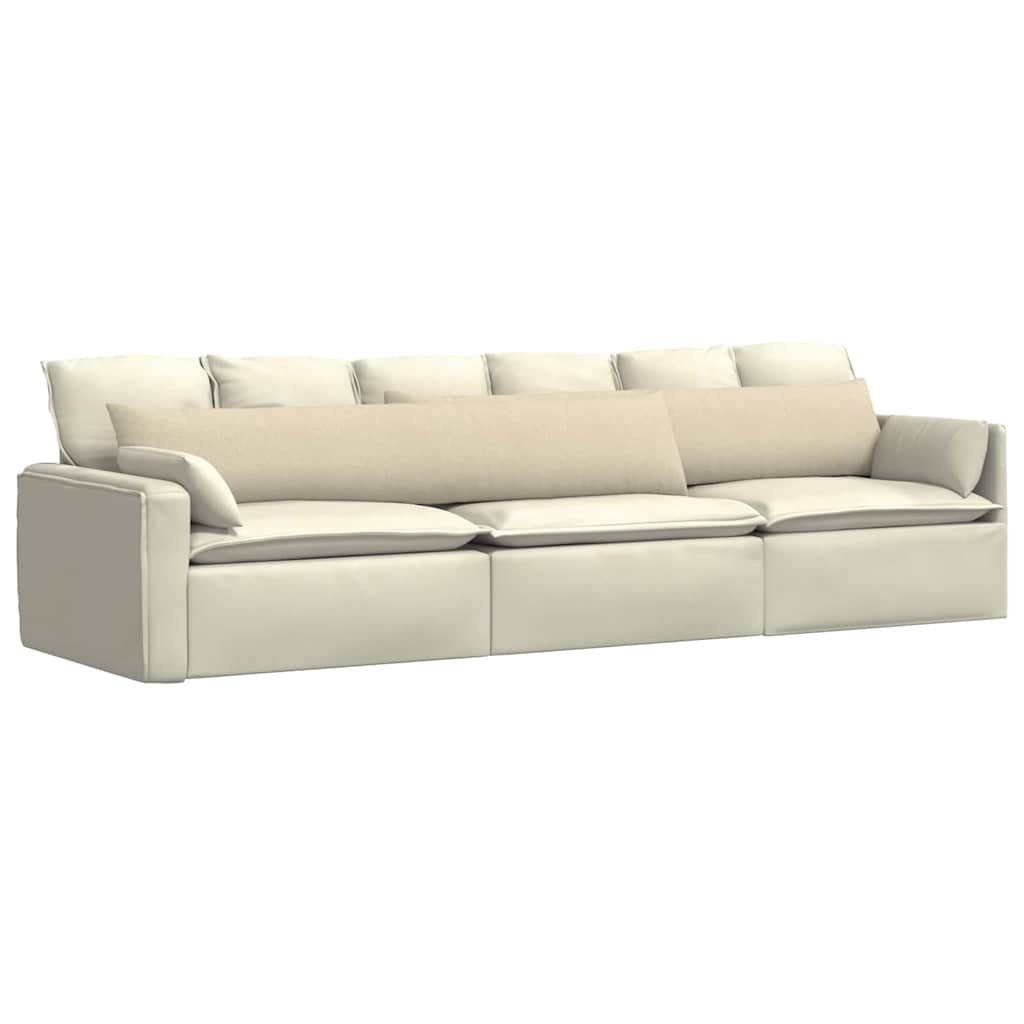 Sofakissen 2 pcs Creme 200 x 40 cm Stoff