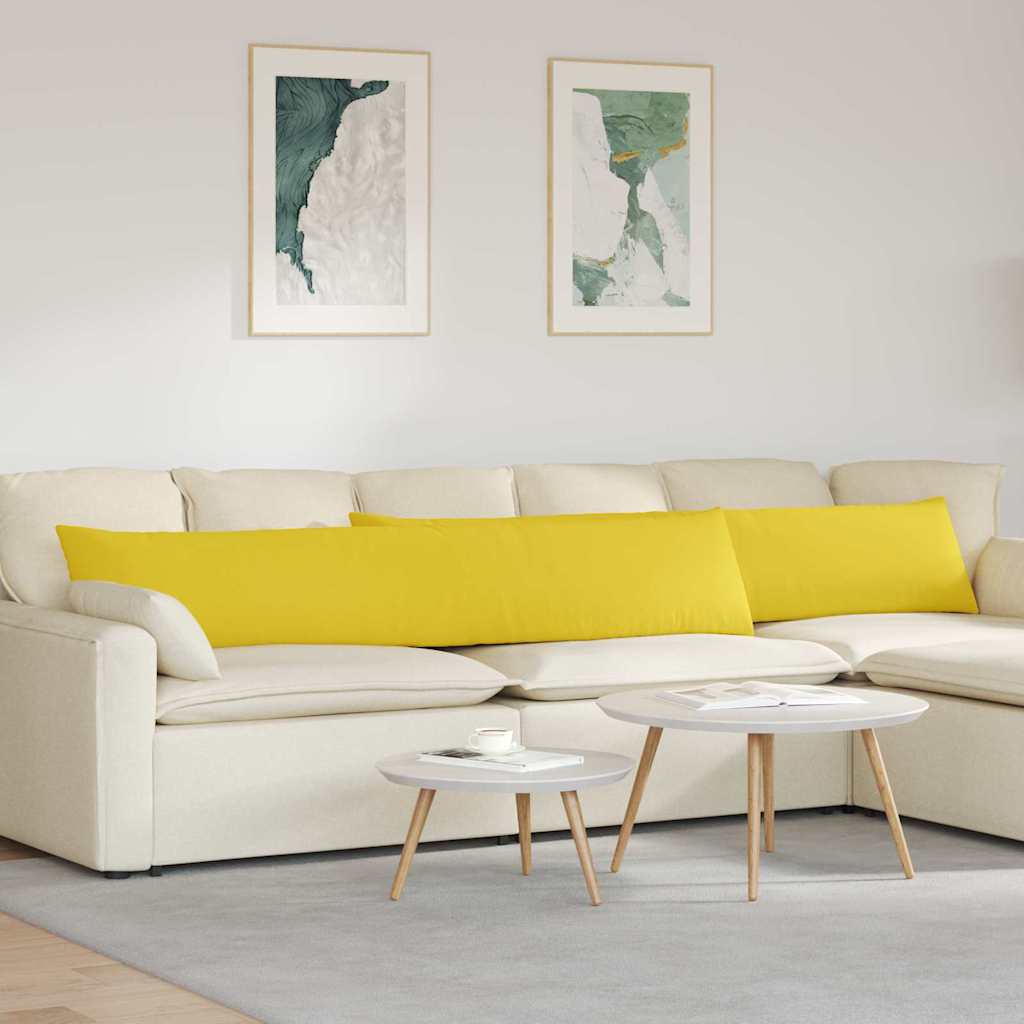 Sofakissen 2 pcs Helles Gelb 200 x 40 cm Stoff
