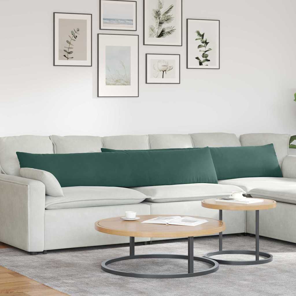 Sofakissen 2 Stück Dunkelgrün 200 x 40 cm Cordstoff