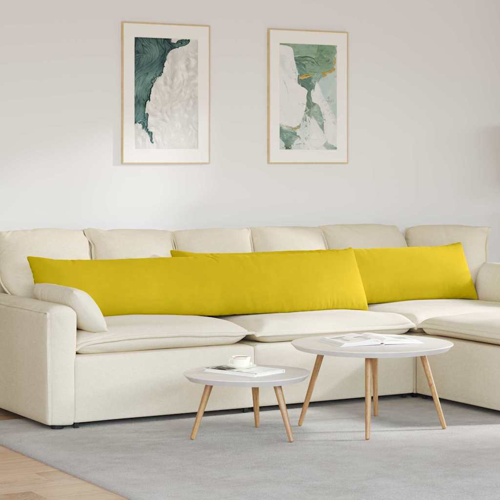 Sofakissen 2 Stück Gelb 200 x 40 cm Cordstoff