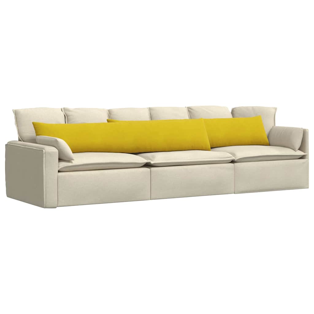 Sofakissen 2 Stück Gelb 200 x 40 cm Cordstoff