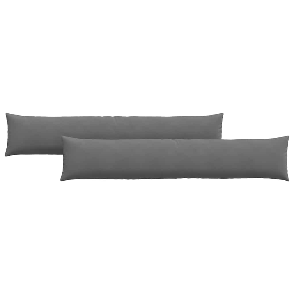 Sofakissen 2 Stück Dunkelgrau 200 x 40 cm Stoff
