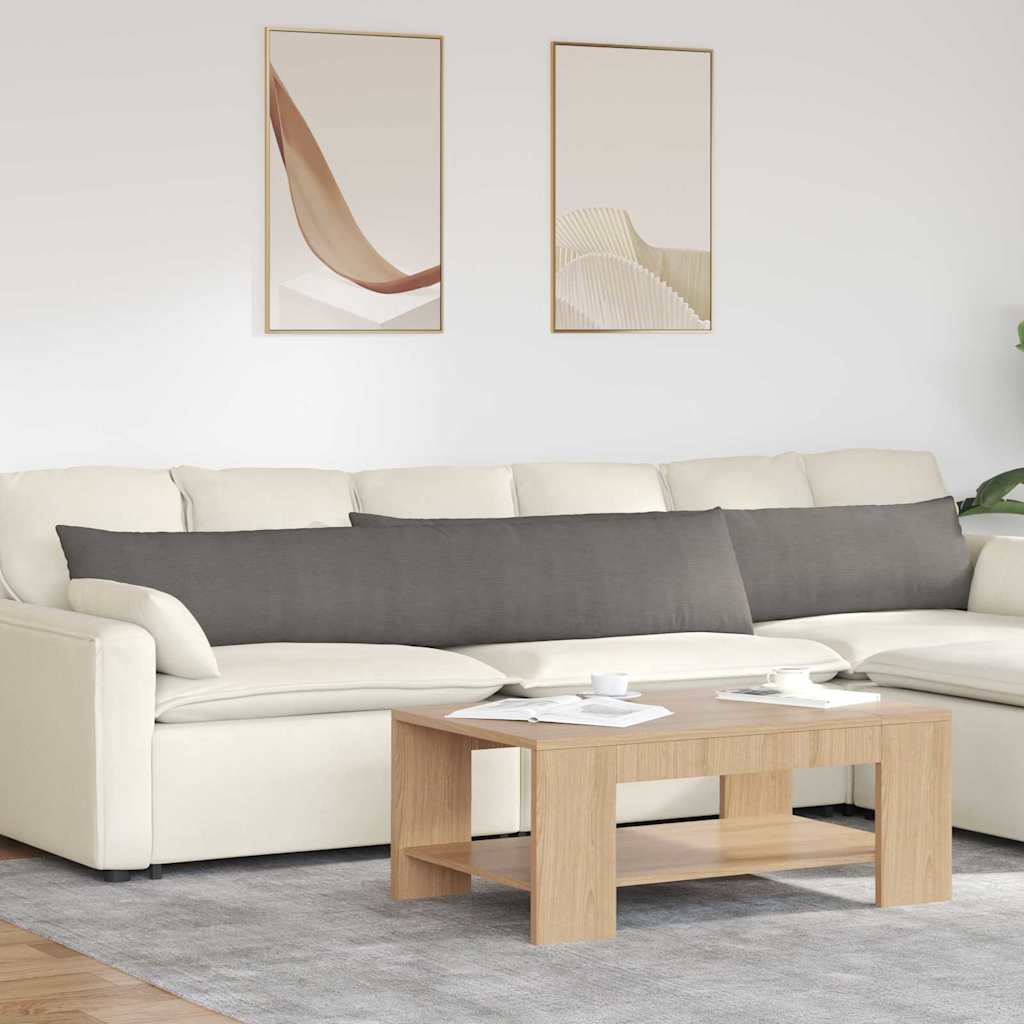 Sofakissen 2 Stück Hellgrau 200 x 40 cm Cordstoff