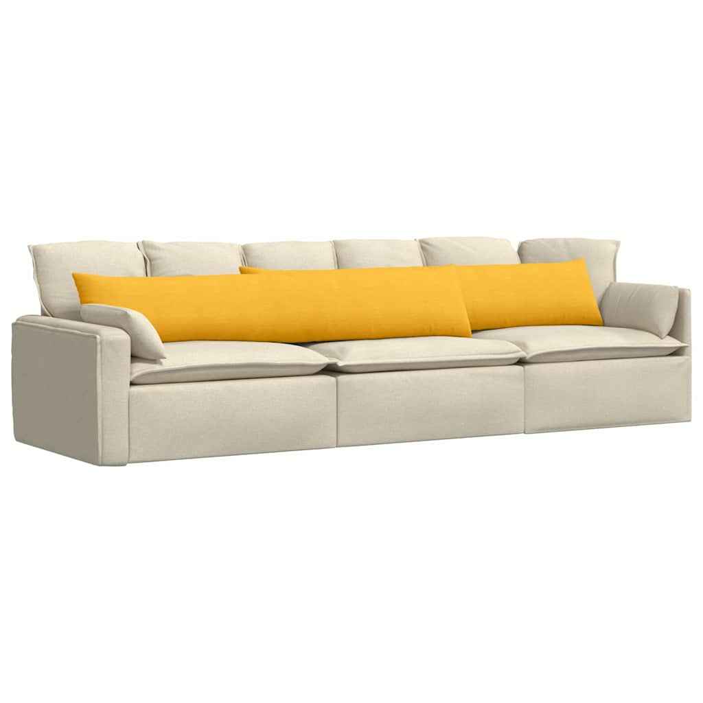 Sofakissen 2 Stück Helles Gelb 200 x 40 cm Cordstoff