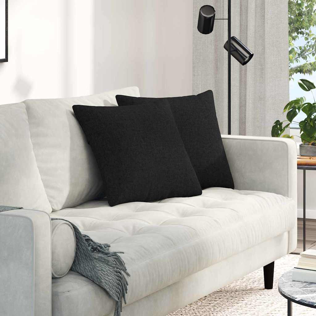 Sofakissen 2 pcs Schwarz 45 x 45 cm Stoff
