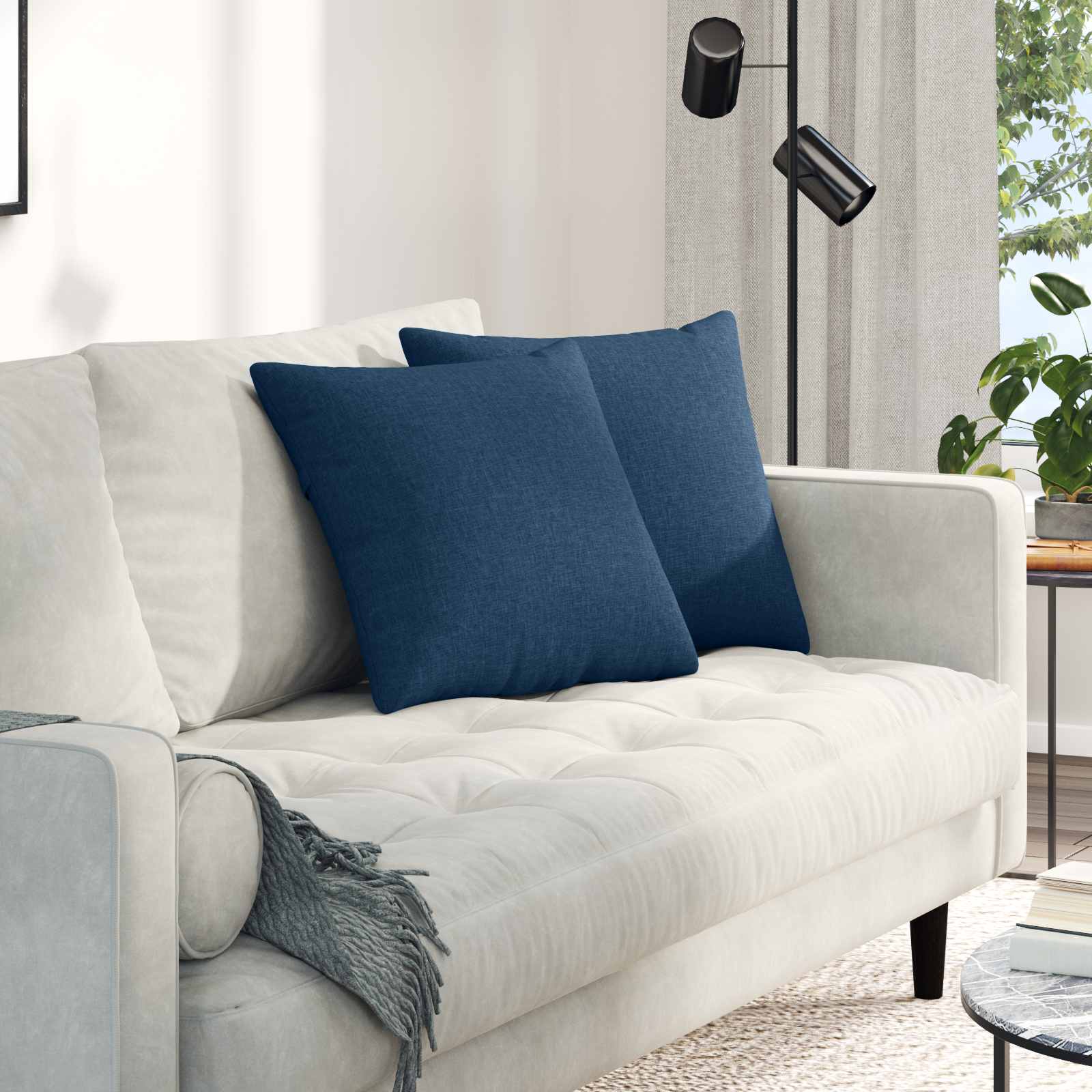 Sofakissen 2 pcs Blau 45 x 45 cm Stoff