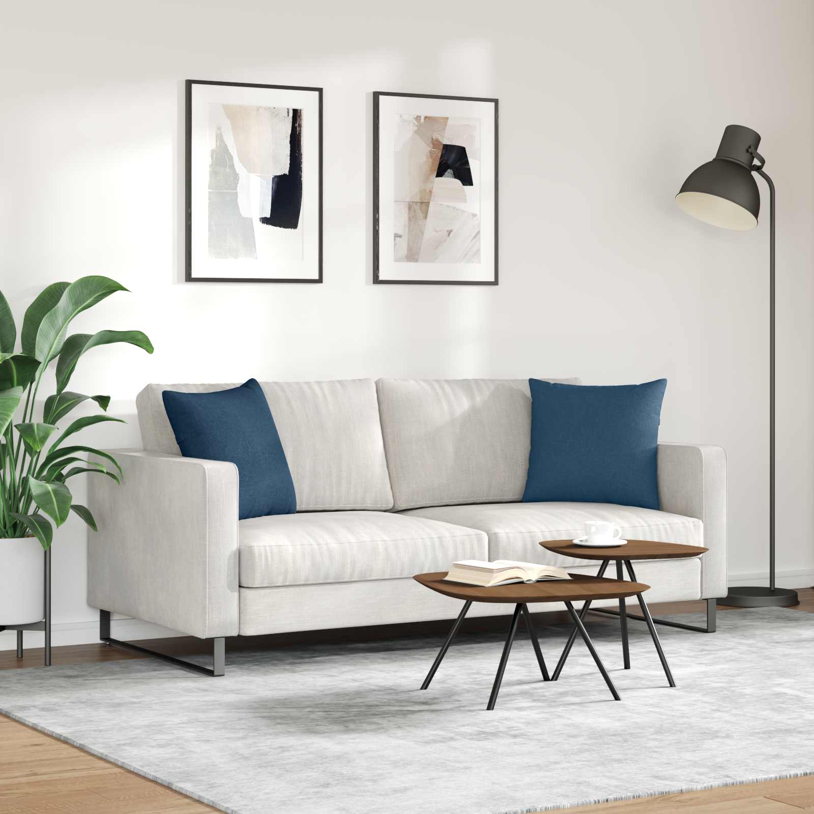 Sofakissen 2 pcs Blau 45 x 45 cm Stoff