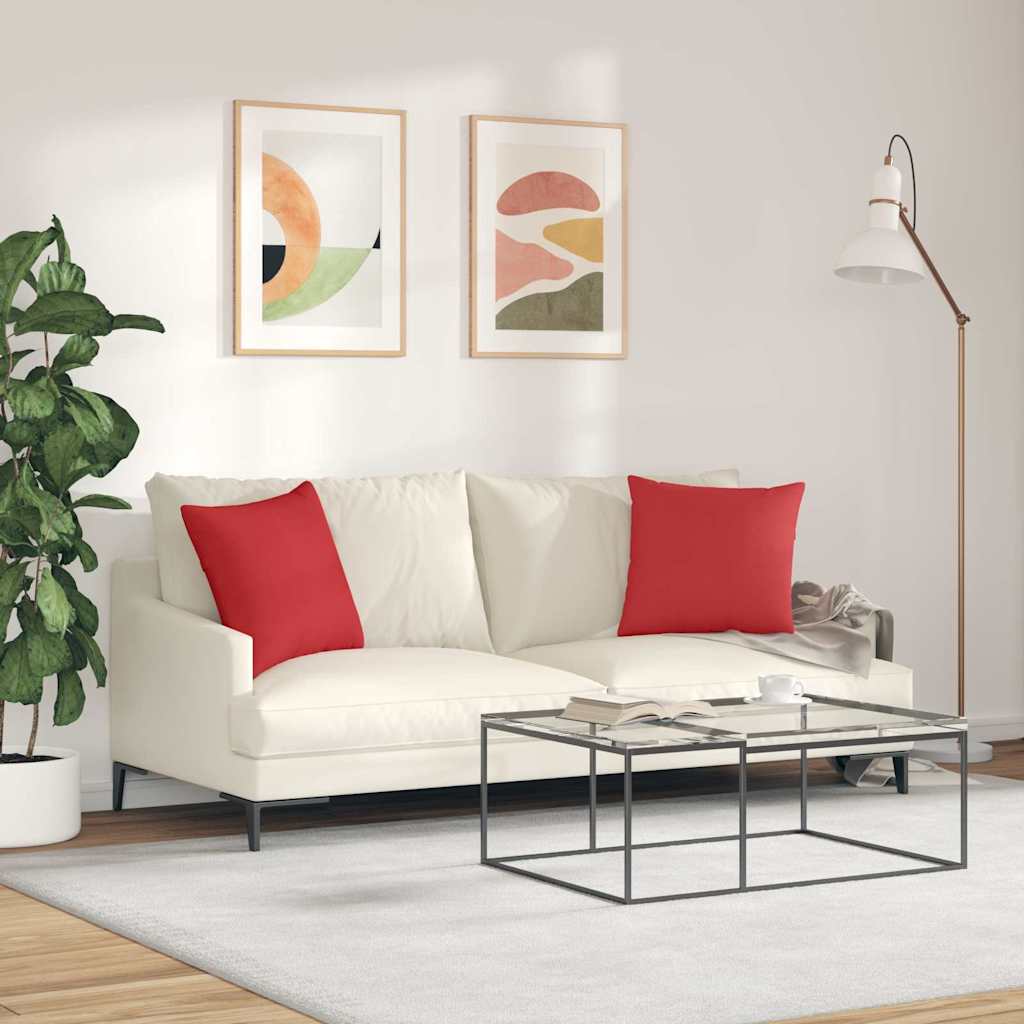 Sofakissen 2 pcs Rot 45 x 45 cm Stoff