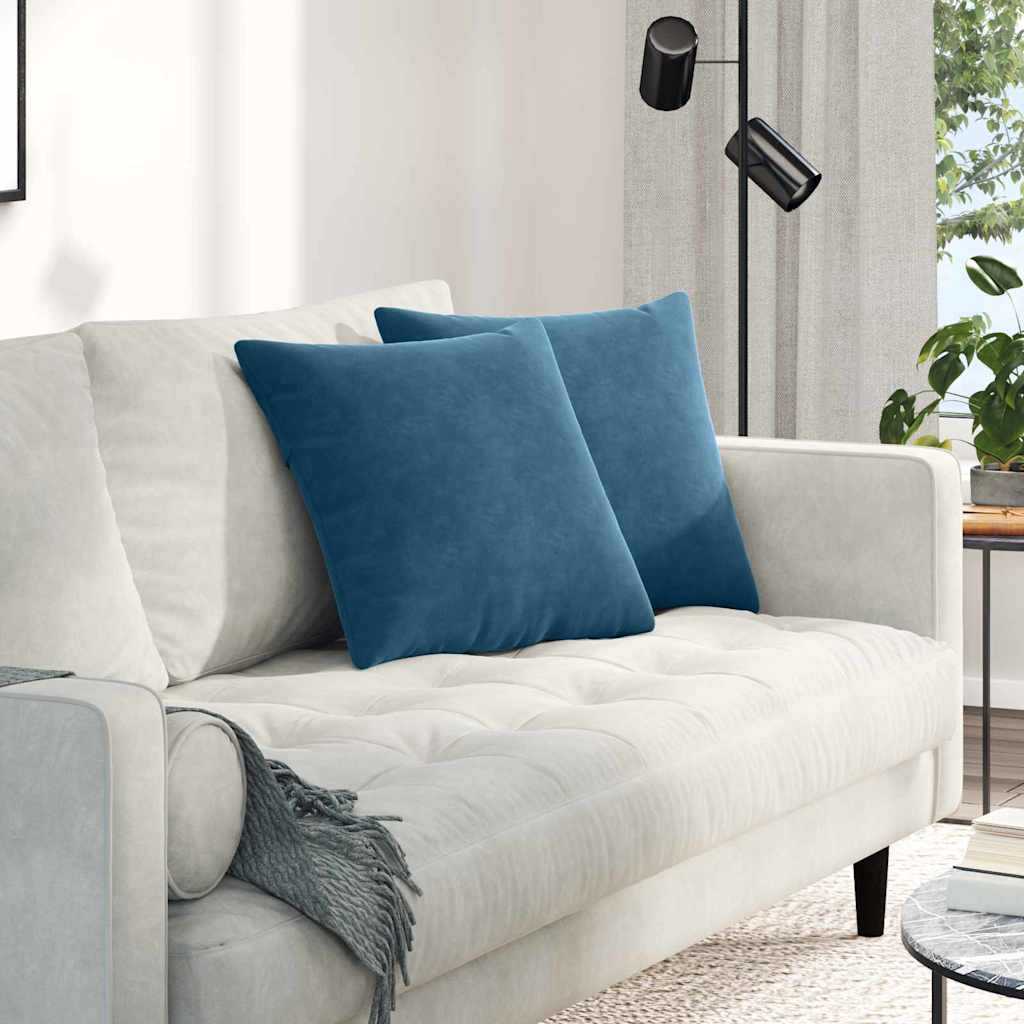 Sofakissen 2 Stück Blau 45 x 45 cm Cordstoff