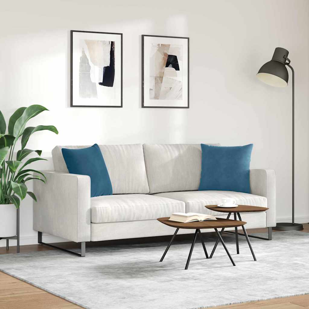 Sofakissen 2 Stück Blau 45 x 45 cm Cordstoff