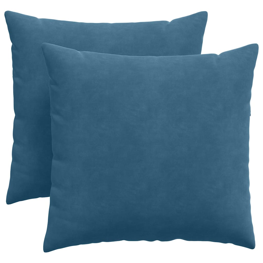 Sofakissen 2 Stück Blau 45 x 45 cm Cordstoff