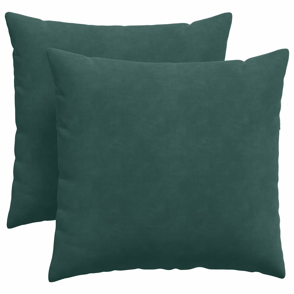 Sofakissen 2 Stück Dunkelgrün 45 x 45 cm Cordstoff
