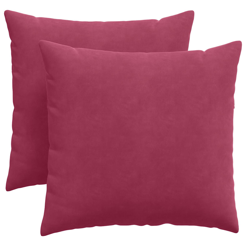 Sofakissen 2 Stück Weinrot 45 x 45 cm Cordstoff