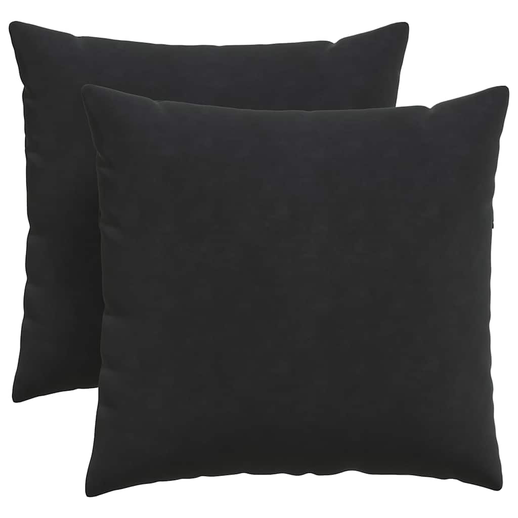 Sofakissen 2 Stück Schwarz 45 x 45 cm Cordstoff