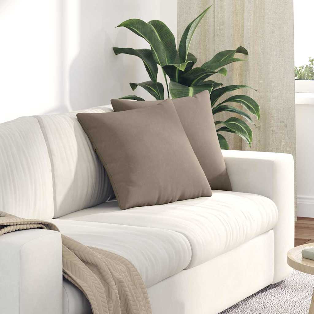 Sofakissen 2 Stück Taupe 45 x 45 cm Stoff