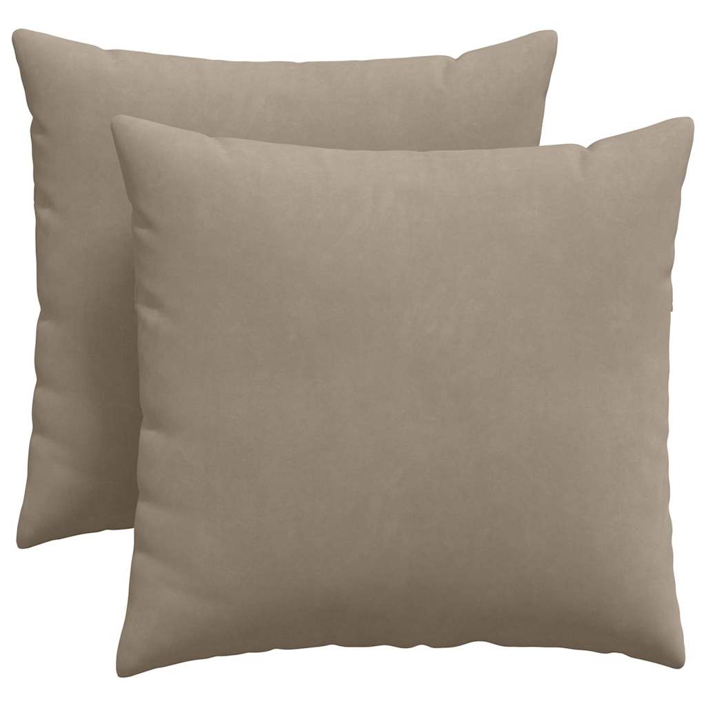 Sofakissen 2 Stück Taupe 45 x 45 cm Stoff