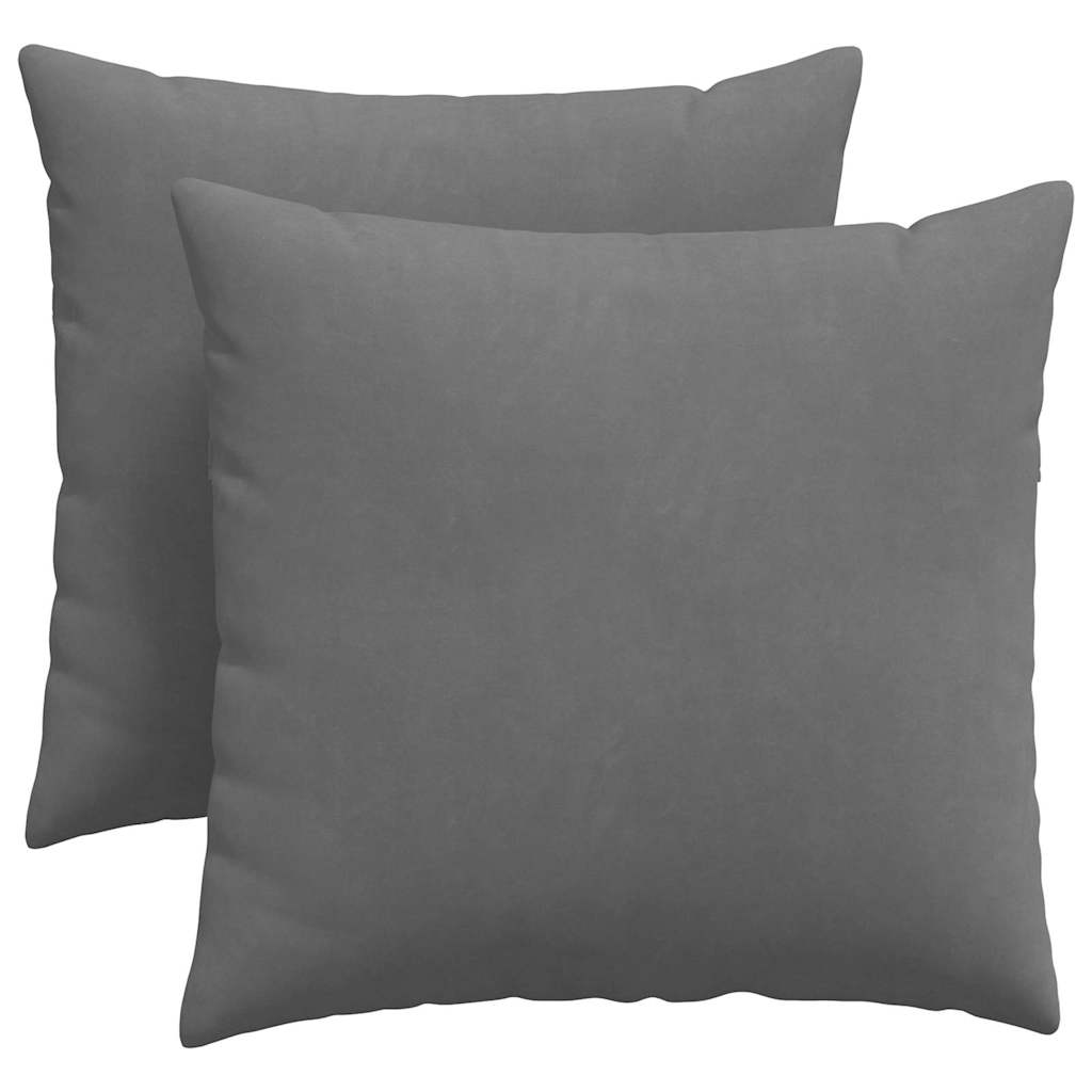 Sofakissen 2 Stück Dunkelgrau 45 x 45 cm Stoff