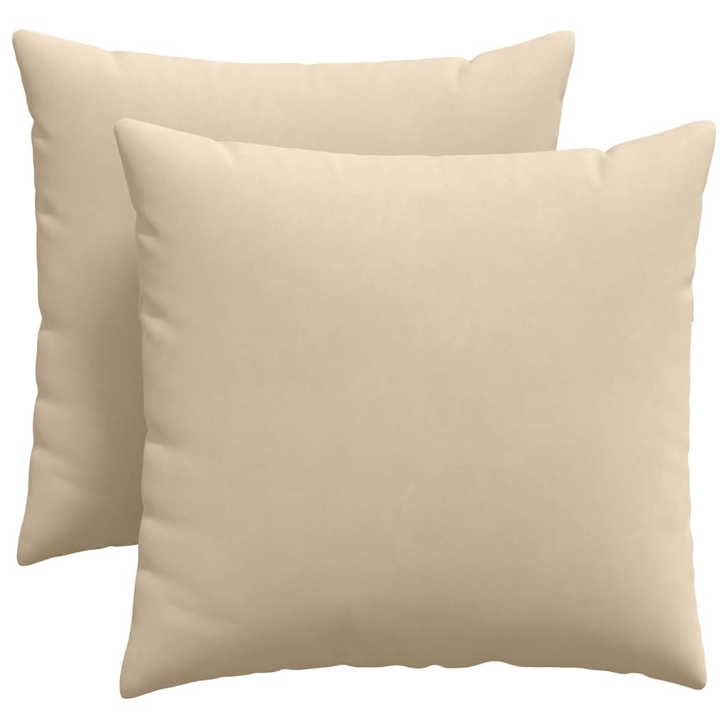 Sofakissen 2 Stück Creme 45 x 45 cm Stoff