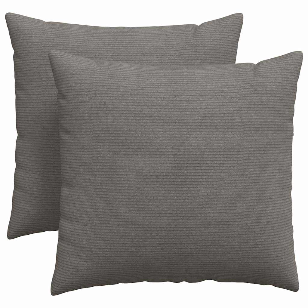 Sofakissen 2 Stück Hellgrau 45 x 45 cm Cordstoff