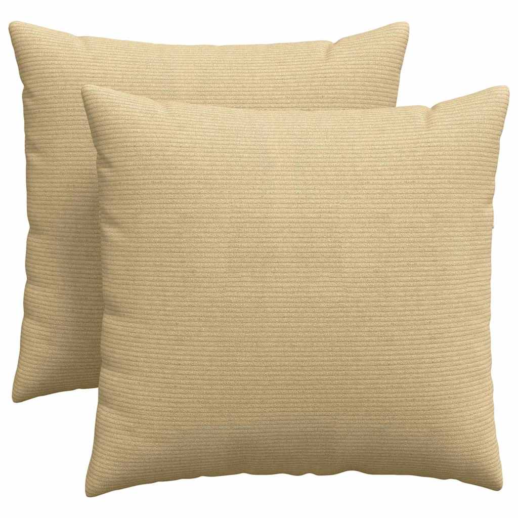Sofakissen 2 Stück Grau-Grün 45 x 45 cm Cordstoff