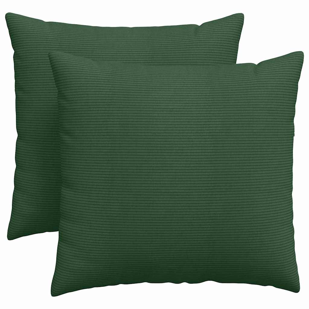 Sofakissen 2 Stück Dunkelgrün 45 x 45 cm Cordstoff