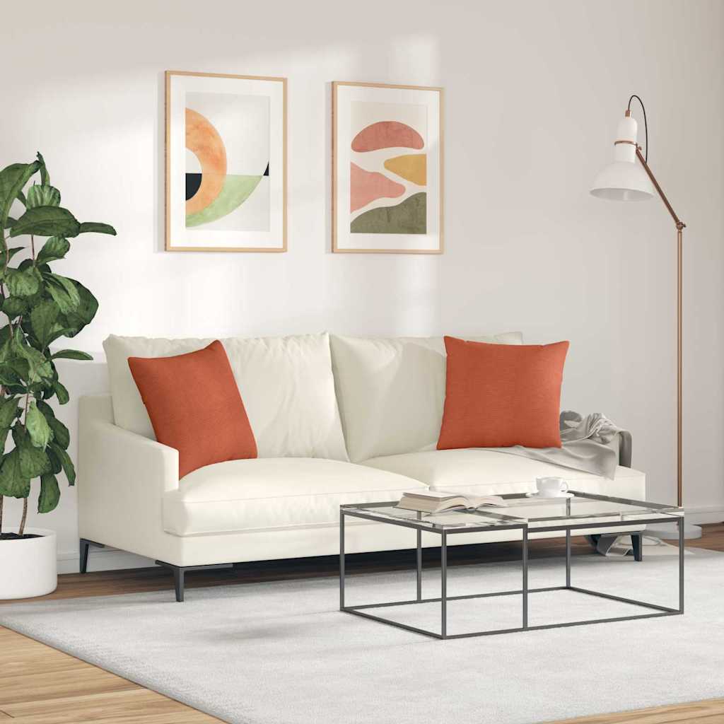 Sofakissen 2 Stück Rot-Orange 45 x 45 cm Cordstoff