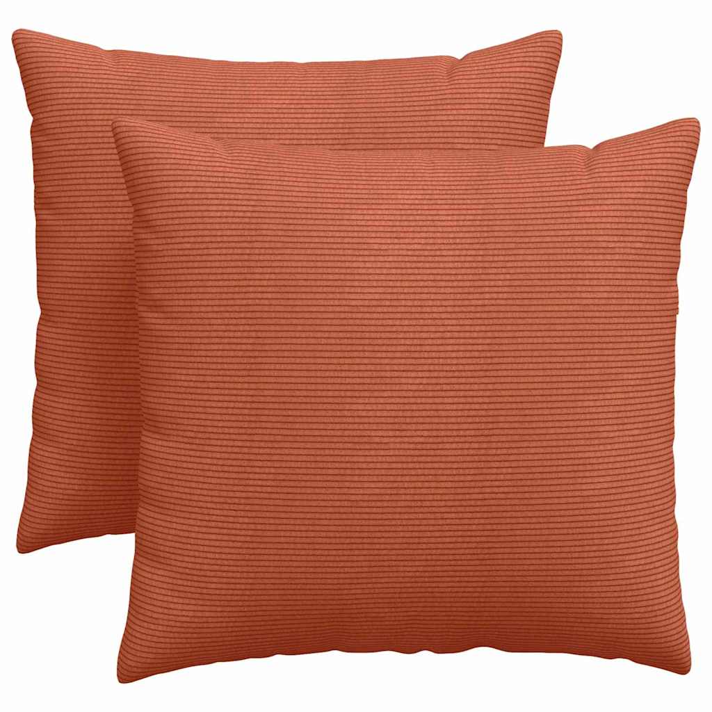 Sofakissen 2 Stück Rot-Orange 45 x 45 cm Cordstoff