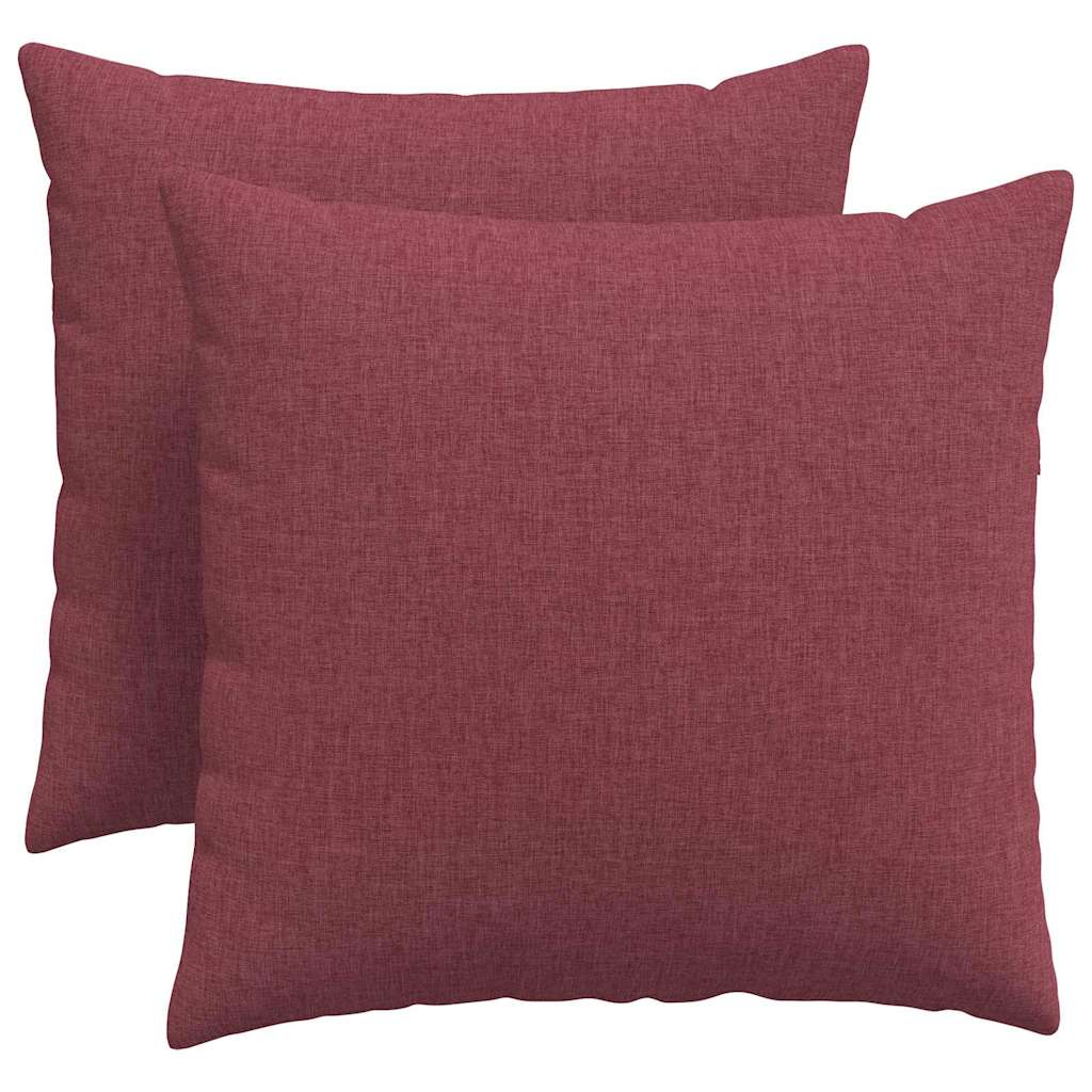 Sofakissen 2 pcs Weinrot 50 x 50 cm Stoff