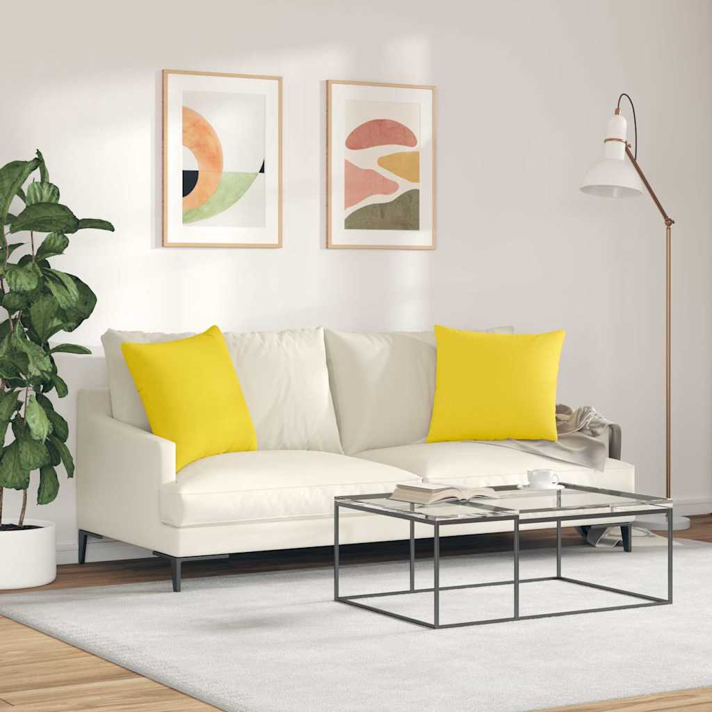 Sofakissen 2 pcs Helles Gelb 50 x 50 cm Stoff