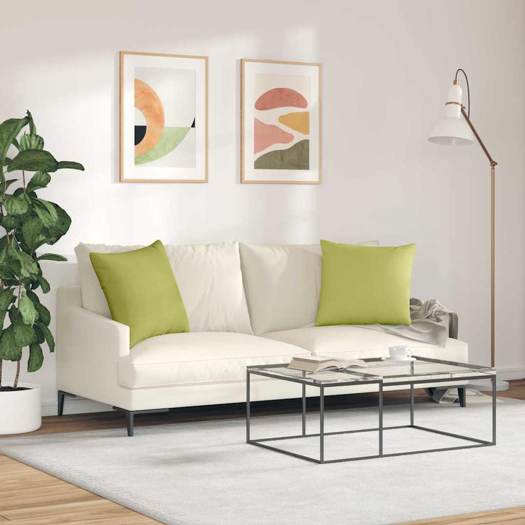 Sofakissen 2 pcs Hellgrün 50 x 50 cm Stoff