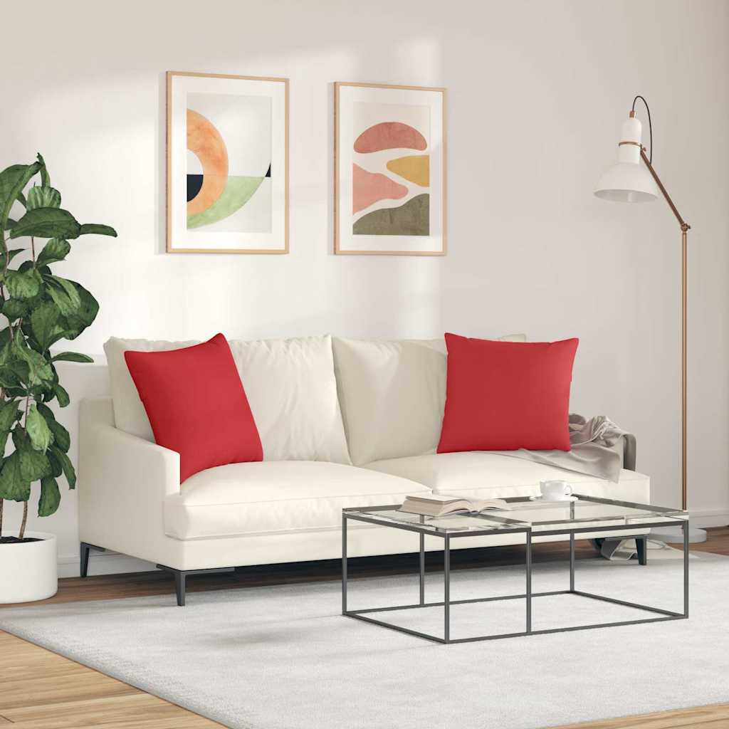 Sofakissen 2 pcs Rot 50 x 50 cm Stoff