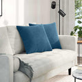 Sofakissen 2 Stück Blau 50 x 50 cm Cordstoff