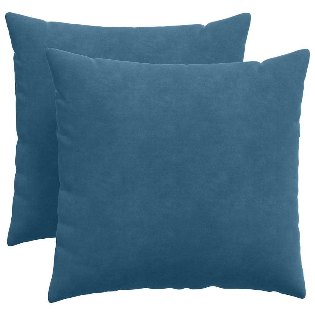 Sofakissen 2 Stück Blau 50 x 50 cm Cordstoff