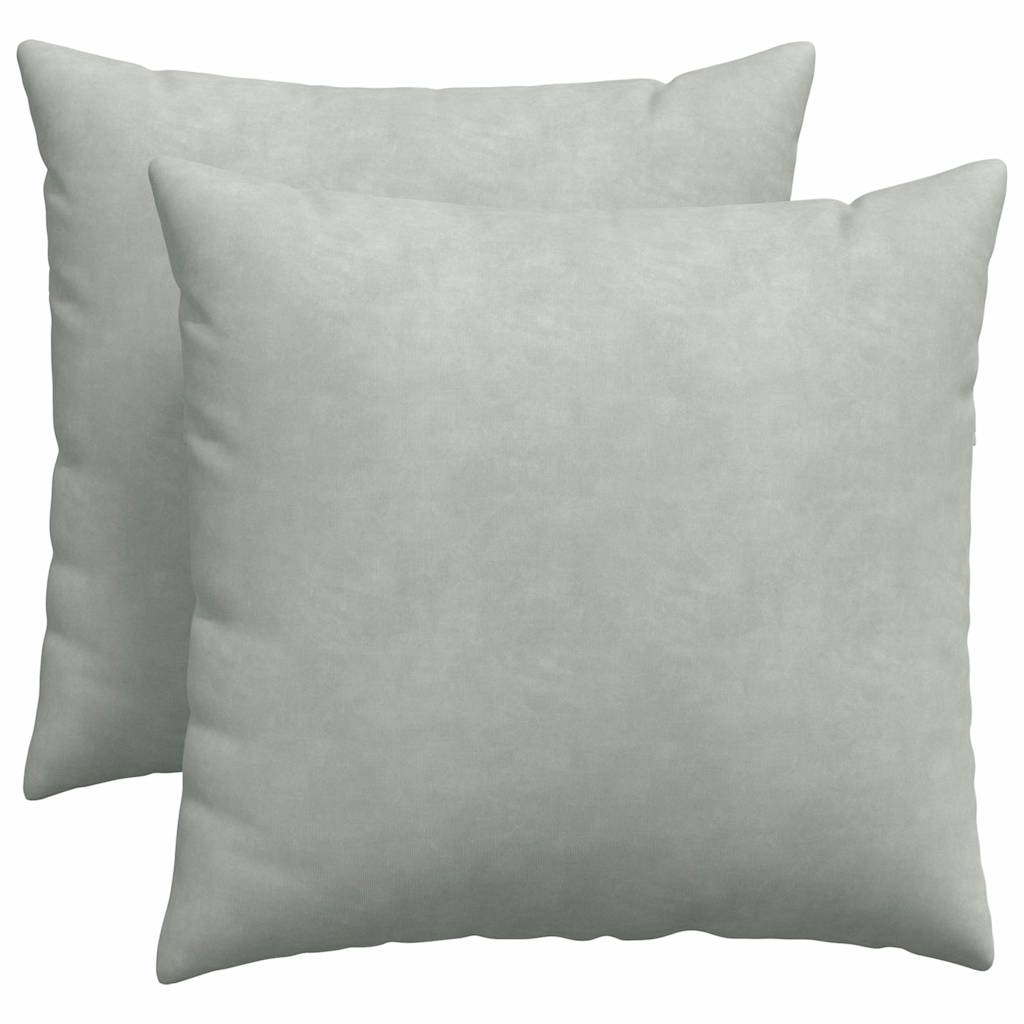Sofakissen 2 Stück Hellgrau 50 x 50 cm Cordstoff