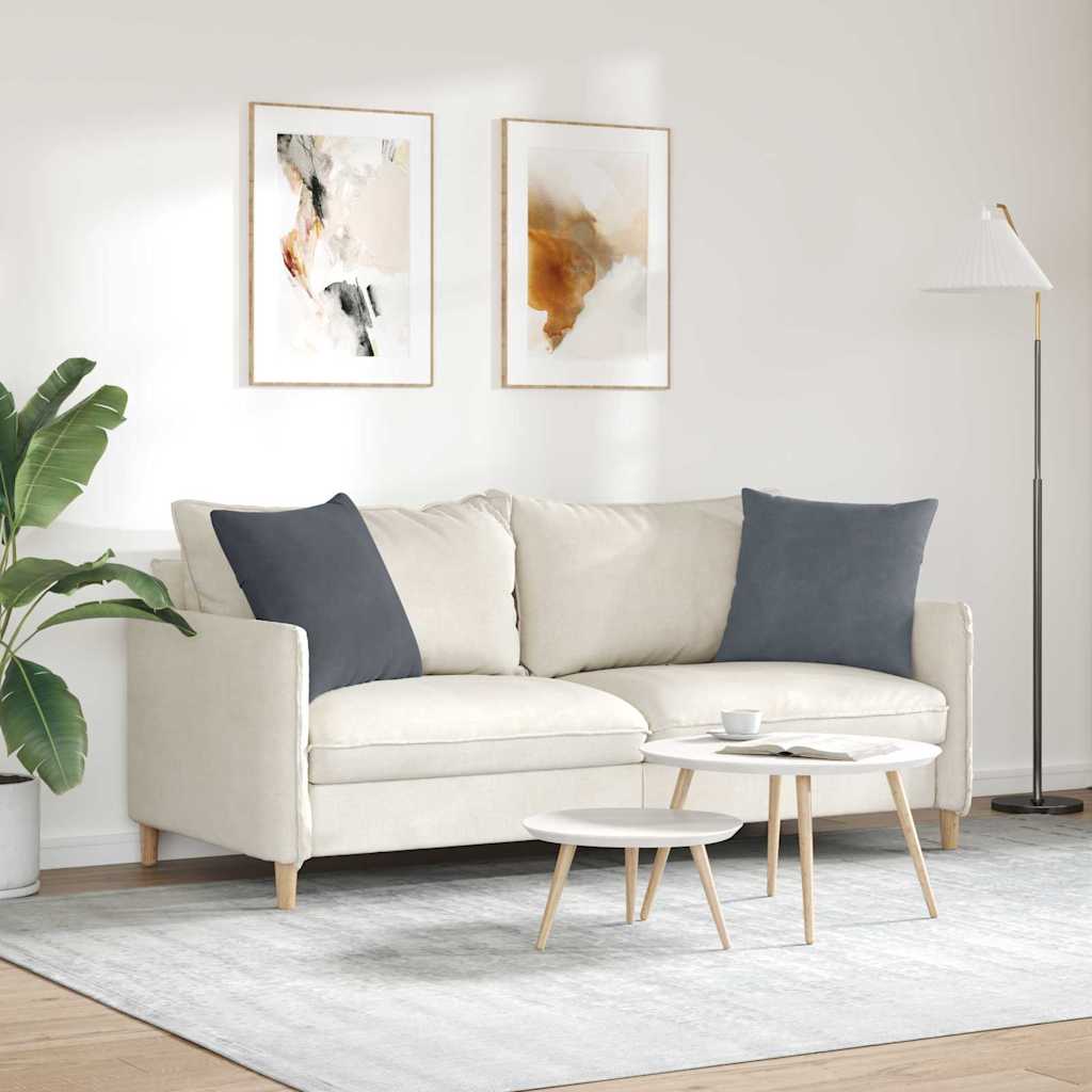 Sofakissen 2 Stück Dunkelgrau 50 x 50 cm Cordstoff
