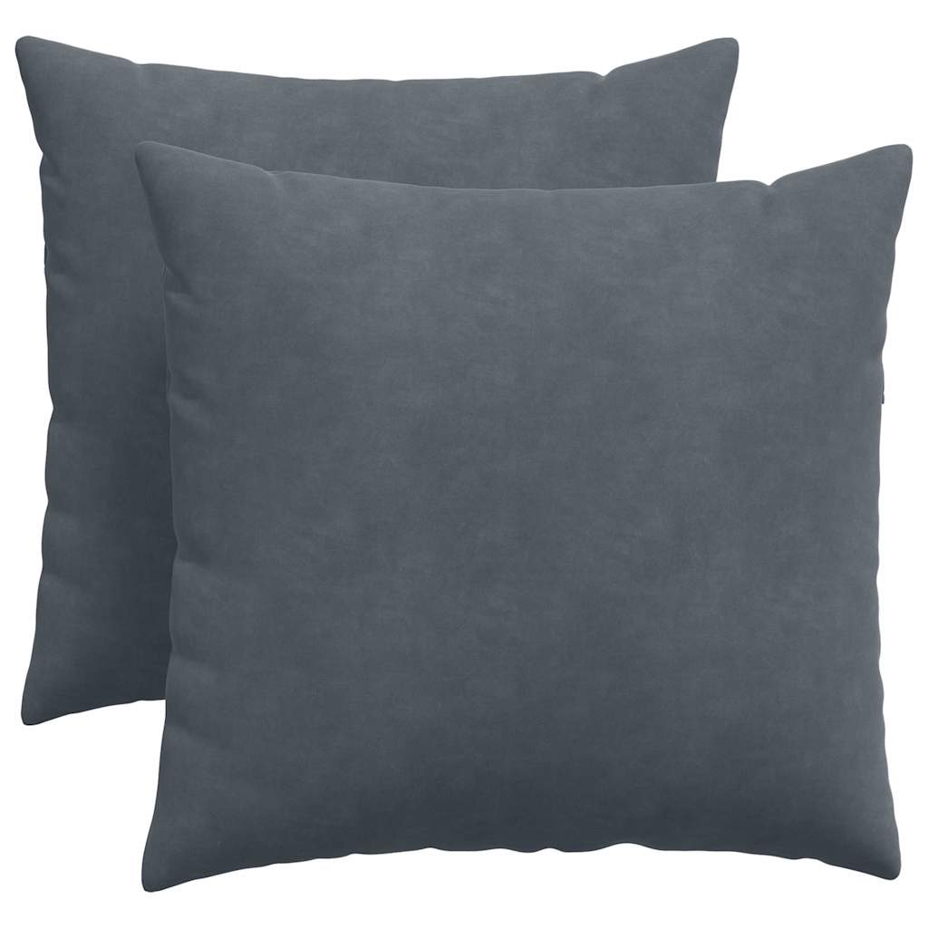 Sofakissen 2 Stück Dunkelgrau 50 x 50 cm Cordstoff