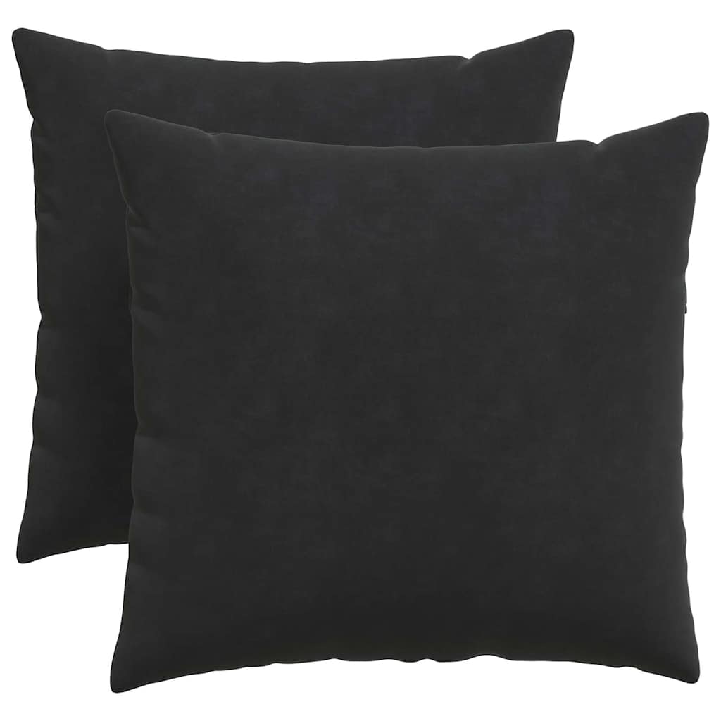 Sofakissen 2 Stück Schwarz 50 x 50 cm Cordstoff