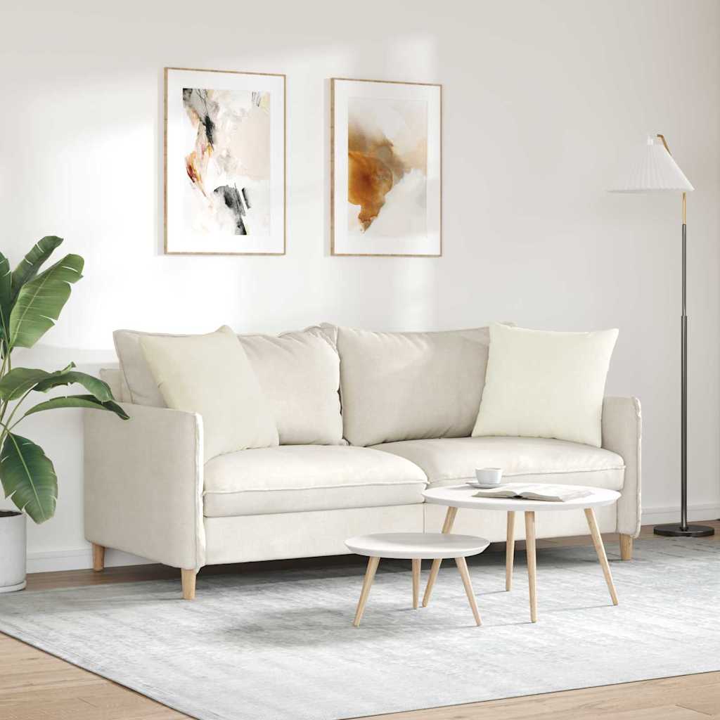 Sofakissen 2 Stück Creme 50 x 50 cm Cordstoff