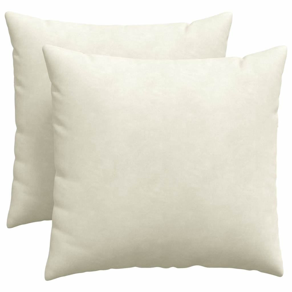 Sofakissen 2 Stück Creme 50 x 50 cm Cordstoff