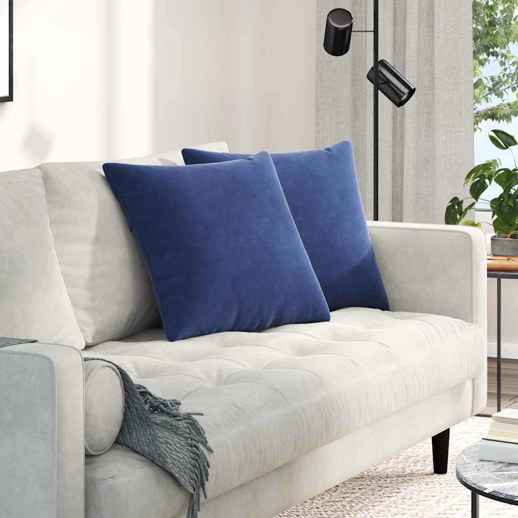 Sofakissen 2 Stück Polizeiblau 50 x 50 cm Cordstoff